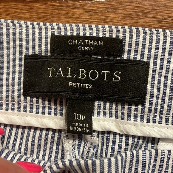 TALBOTS Petites CHATHAM CURVY striped cotton stretch pants size 10P - Picture 3 of 9